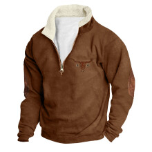 Sweat-shirt vintage pour homme, col rond, coupe décontractée, manches longues