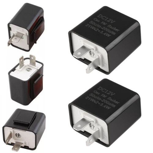 Speed Adjustable Flasher Relay For 2 Pin Motorcycle Indicators And Led Bulbs