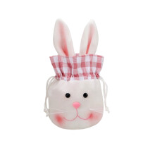 Easter Bunny Gift Bags – Flannel Drawstring Treat Bags, Cute Floral Rabbit Party Favors for Easter, Birthday, Wedding & Tea Party