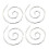 Spiral Knitting Needles Silver 4 Pcs 4