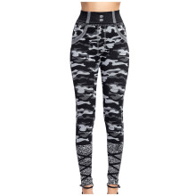 Kiárusítás Camouflage Farmerutánzat Leggings Rugalmas Karcsú Lélegző Caprik Szürke XS