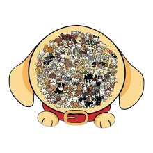 Morandi-Colored Dog-Shaped Wooden Jigsaw Puzzle 135 Pieces