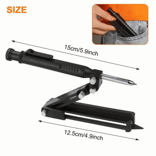 Multi-function Scribing Tool, Construction Carpenter - Aluminum Alloy Scribe Tool, DIY Woodworking Scribe Gauge Scriber Line Maker Measuring Tool