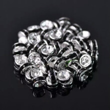Engros tjekkiske krystal rhinsten rondelle løse afstandsperler 4/5/6/8/10/12 mm-#12 sort-5 mm (100 stk.)