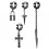 Stainless Steel Hoop Earring Gothic Cross 4 pcs 6