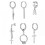 Stainless Steel Hoop Earring Gothic Cross 4 pcs 8