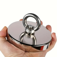 1PCS Super Strong Neodymium Fishing Magnet, 500 lbs Pull Force, Compatible with Magnetic Fishing, 2.36" Dia, Countersunk Hole & Eyebolt