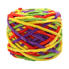 Ovillos de hilo de chenilla suave y esponjoso (165 g) para ganchillo, punto, bufandas y suéteres – Rojo, amarillo, verde, morado