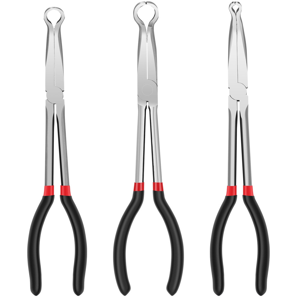 3Pcs 11" Carbon Steel Hose Gripper Pliers (6/13/18Mm) For Radiator, Spark Plug & Electrical Disconnect Â Compatible With Automotive Use 9327961919440