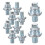 Connector Screw Group for Car with High Strength Galvanization Silver 10pcs 1