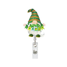 Creative St. Patrick's Day Theme Acrylic Medical Retractable ID Badge Holder Badge Reel For Healthcare Workers Teachers Students