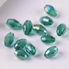 8x6mm10x8mm13x10mm Rugby Oval Faceted Crystal Skleněné Volné Korálky Velkoobchodní lot-16# Peacock Green AB-13x10mm (10ks)