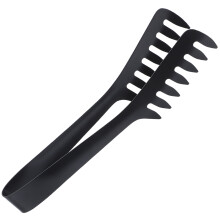 Pince de cuisine en acier inoxydable avec dents en forme de peigne, noire, 19,8 cm (7,8 pouces).
