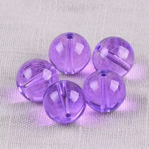 Crystal Glass Beads Round Glossy Violet 8mm 30pcs