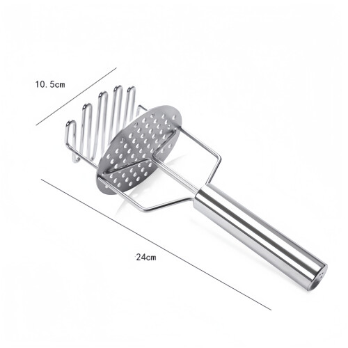 Double Layer Stainless Steel Potato Masher With Comfortable Grip Design 1