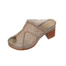 Women's PU High-Heel Slippers, Round Toe, 7.3cm Heel, Size 43 EU, Spring/Summer Casual Slip-Ons with Box – Compatible with Daily Wear