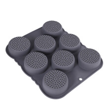 8-Cavity Cupcake Tray, Round Baking Molds for Making Chocolate, Cake, Non-Stick Tray, High Temperature Baking Mould Tray, Kitchen Tools Grey