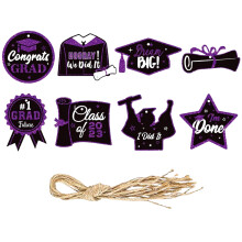 Décorations de remise de diplômes 2025 – Guirlandes suspendues, banderole et décorations de fête pré-assemblées pour la promotion 2023, violet