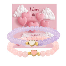 Natural Stone Couple Bracelet Set – Valentine's Day Gift, Friendship Jewelry, Compatible with School Gift Exchange