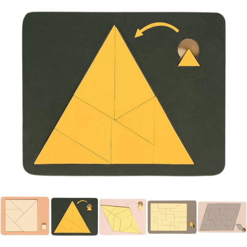 Wooden Block Puzzle Game with Triangulation Meter – Brain Teaser for Cognitive Skill Development, Compatible with Educational Play 1