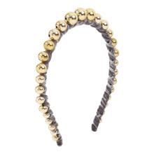 1 piece of headband, hand-wrapped with gold beads, sweet and cool girly headband