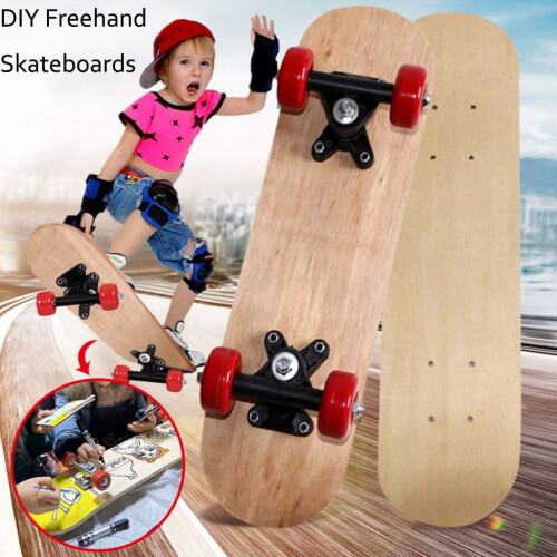 DIY Skateboard για αρχάριους – Cruiser 17", διπλής όψης από ξύλο σφενδάμου, έτοιμο για