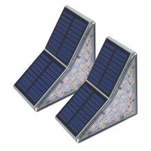 Solar schuttingverlichting voor buiten, 2x LED-relinglamp, solar terrasverlichting, trapverlichting, waterbestendige verlichting voor terras, tuin,