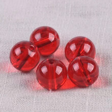 Runde, blanke 6 mm, 8 mm, 10 mm, 12 mm, 14 mm, løse krystalperler til smykkefremstilling - rød - 8 mm (30 stk.)