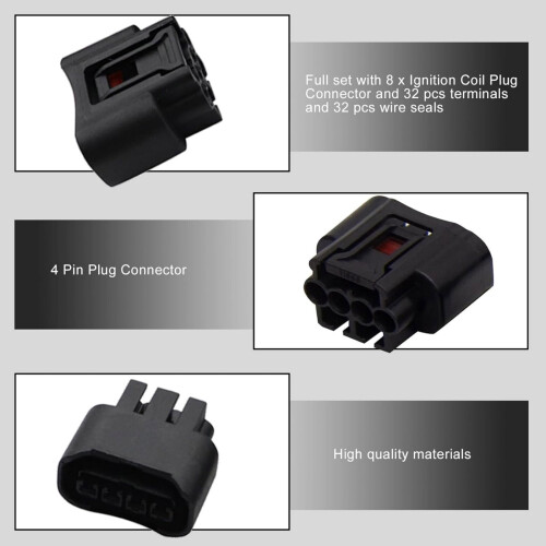 Car Ignition Coil Connector Metal Plastic 8 Pcs OEM 1