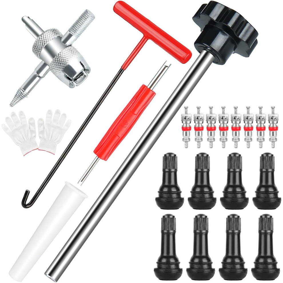 22Pcs Quick Change Tire Valve Tool Kit, Compatible With Tr413/Tr414, 8-Way Valve Stem Core Replacement For Cars, Atvs, Trucks 9152228772472