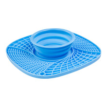 Slow Feeder Mat for Dogs – Silicone Lick Mat with Suction Cups & Collapsible Bowl for Wet/Dry Food – Anxiety & Boredom Relief