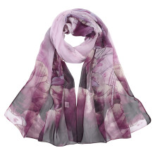 Lenço feminino retrô estampado e colorido, simples, em algodão e linho, xale quente, lenço de cabeça muçulmano, roxo.