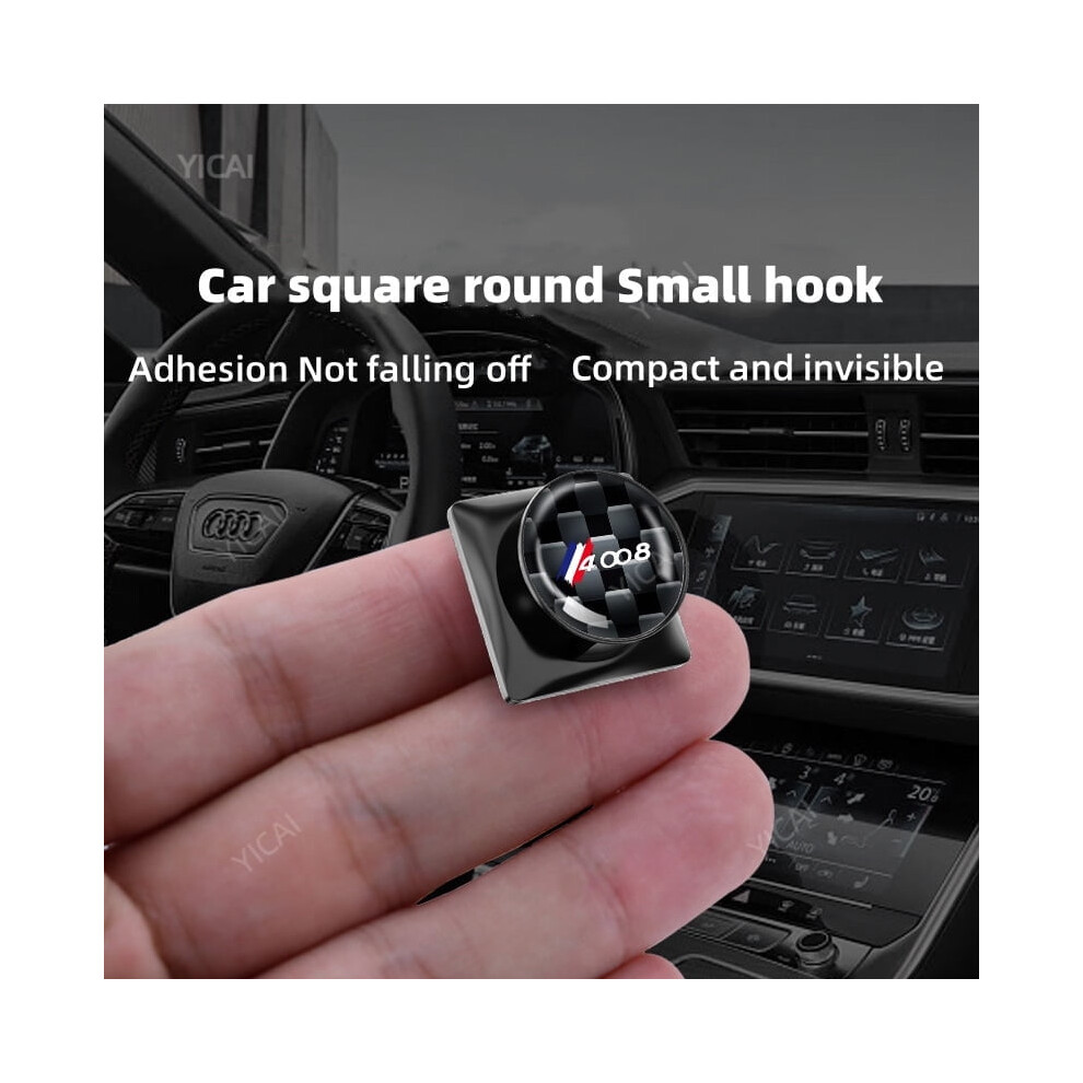 For Peugeot 4008 Metallic Carbon Fiber Pattern Car Hooks Organizer Storage Multi-Purpose Vehicle Storage Organizer 9165521913084