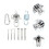 Stainless Steel Swing Fixing Hook Set Silver 1 Set 1