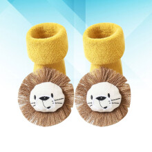 1 Pair Baby Socks Newborn Boy Cartoon Lion Cotton Non Slip Thickened M 11-14 Cm Foot Length