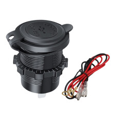 Fast Charging Car Adapter 12V-24V Double Port Safety Protections Systems LED Night Lights Power Outlet
