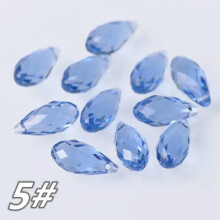 12x6mm16x8mm20x10mm25x12mm dråbeformede facetslebne krystalglas løse vedhængsperler - 5# lyseblå - 12x6mm (30 stk.)