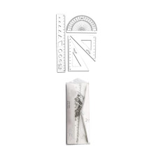 Flexible Plastic Ruler 4 Piece Set Bendable Unbreakable Measuring Kit Includes 2 Triangle Rulers Protractor Centimeter Scale Tool Office