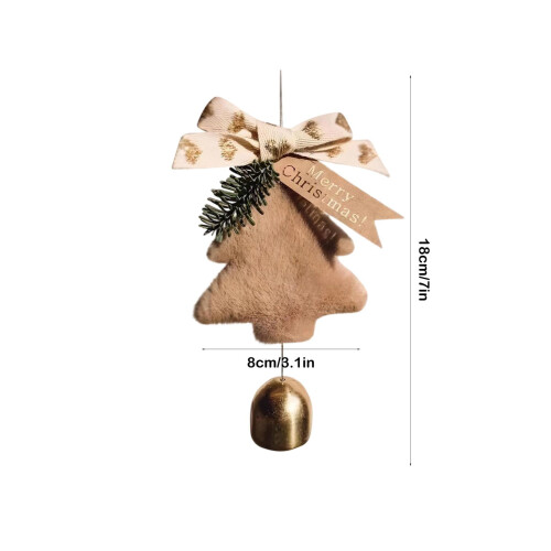 Christmas Tree Decoration Brown Pendant 7.08x3.14in Flock 1