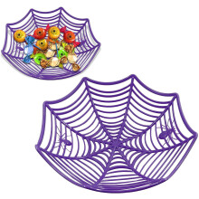 Halloween Spider Web Candy Dish – 27x27x8cm Plastic Treat Bowl for Party Decor & Storage, Compatible with Halloween Themes
