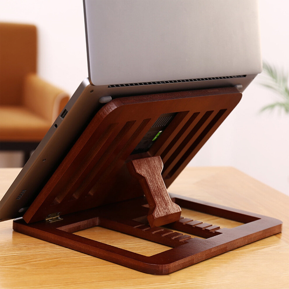Wooden Laptop Stand Â Adjustable, Foldable Bamboo Stand For Home Office, Dorm & Workspace, Heat Dissipation, Space-Saving 9130661159722