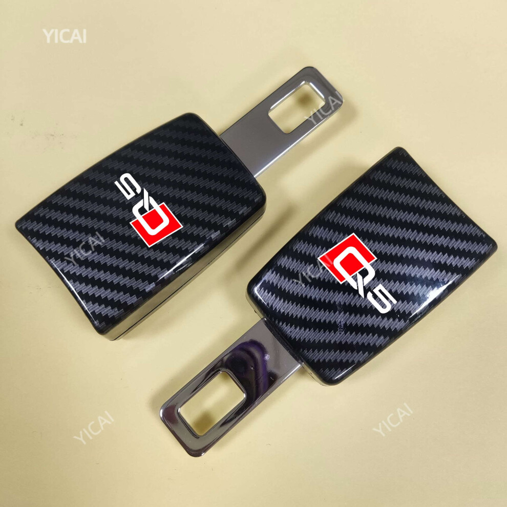 For Audi Q5 1 Pcs Car Seat Belt Clip Extension Plug Carbon Fibre Seatbelt Extender Accessories 9165521914821