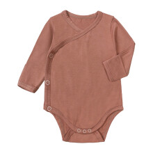 Body bébé à manches longues et ouverture latérale en coton uni, mignon, pour garçons et filles, rouge, 12-18 mois