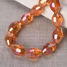 Coirníní Scaoilte Gloine Criostail Ubhchruthacha Rugbaí 8x6mm10x8mm le haghaidh Déanamh Seodra-10x8mm (20pcs)-Fíon Oráiste