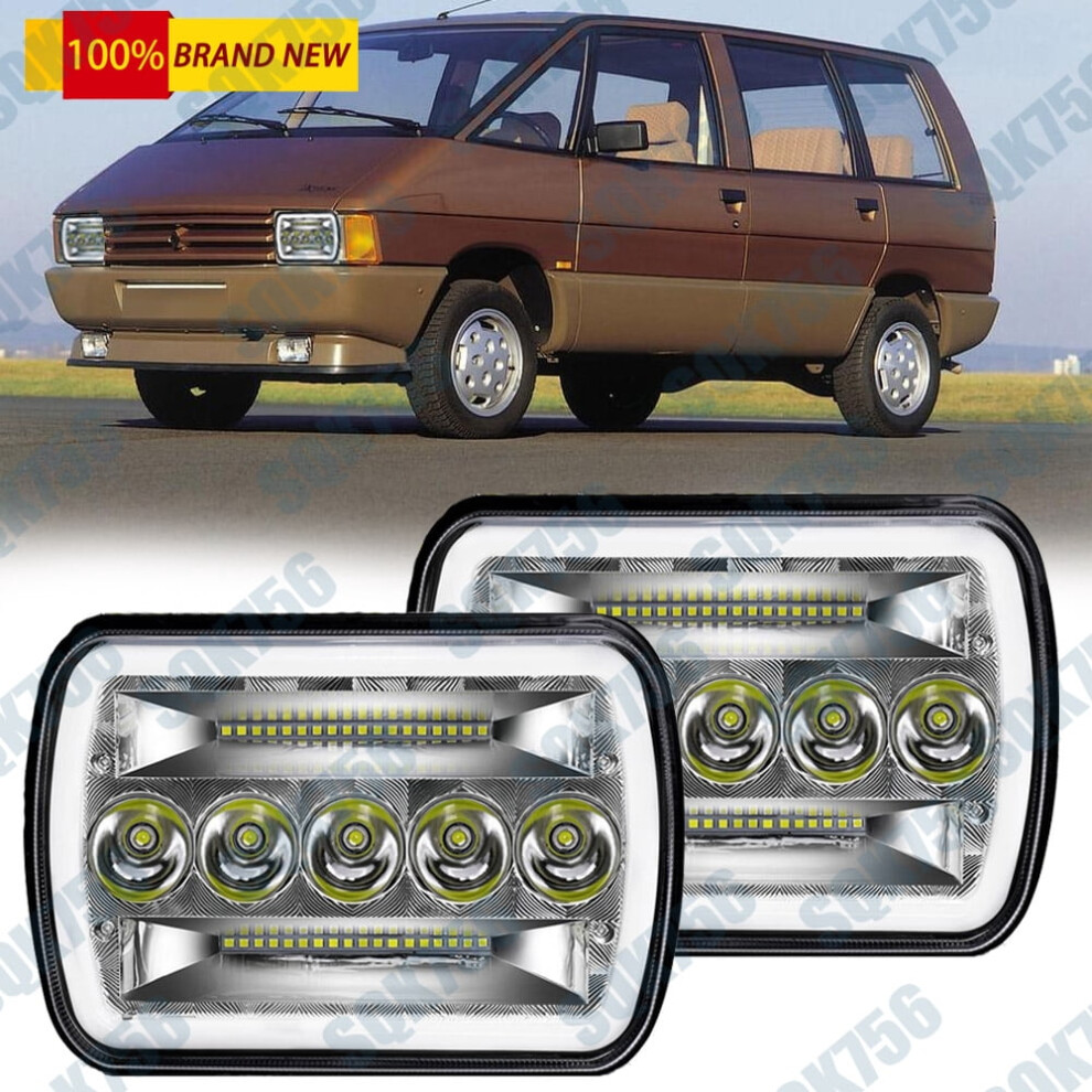 Fit For Chevy El Camino 1978-1981 Pair 7X6" Led Rectangle Headlights Turn Black 9165521914869