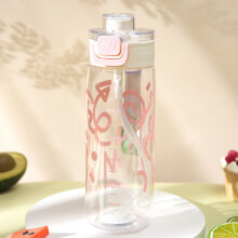 Gourde de 730 ml avec paille - Sans BPA, étanche, légère et transparente - Idéale pour le travail, les voyages, la course à pied et le fitness -