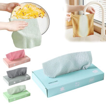 Chiffons de cuisine jetables épais HJuyYuah, torchons lavables secs/humides, chiffons de nettoyage pratiques (boîte de 10)