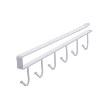 Suporte para canecas de café com 6 ganchos para instalação sob armário, suporte de metal para canecas, copos e utensílios – compatível com