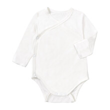 Body bébé à manches longues et ouverture latérale en coton uni, mignon, pour garçons et filles, léger et confortable, blanc, 0-3 mois