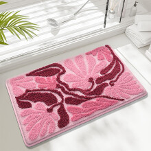 Absorbent Non-Slip Bathroom Mat with Microfiber Pile and TPR Backing for Bedroom Living Room and Entryway